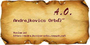 Andrejkovics Orbó névjegykártya